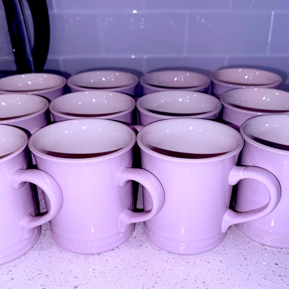 10 Le Creuset Vancouver Coffee Mugs in Shallot purple lavender lilac